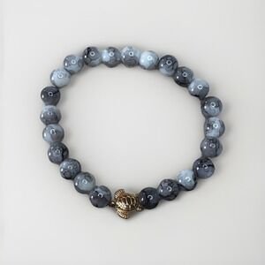 Natural Mixed Moonstone Turtle Gem Crystal Stretch Bracelet w/ 6mm Beads New